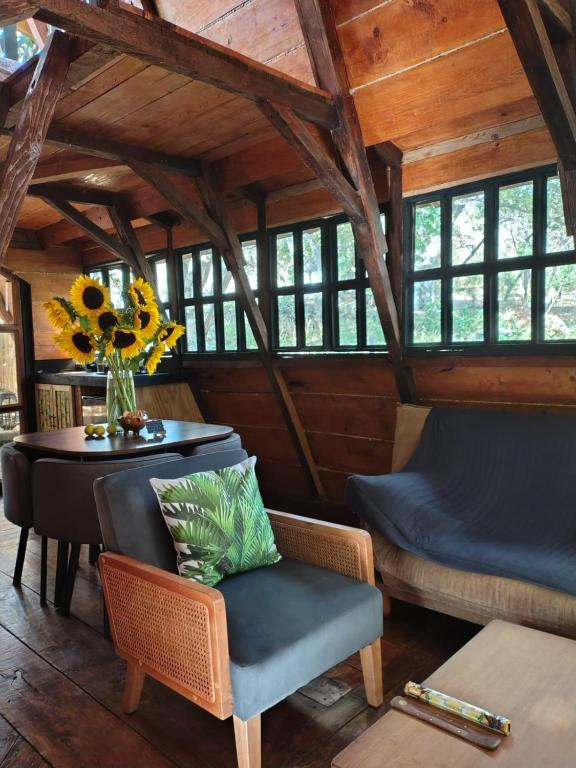 Cabaña de madera romántica y privada