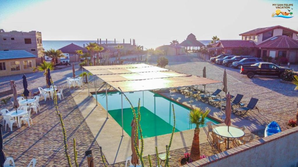 Short walk to pool and private beach